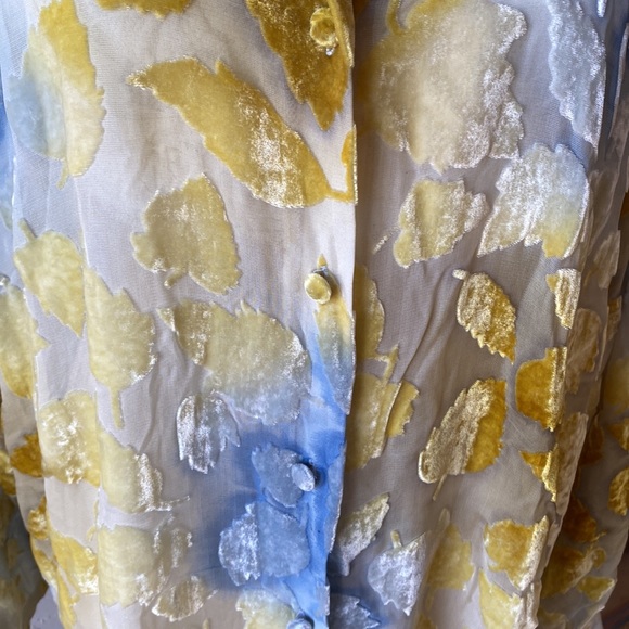 🌻🌼🌻VINTAGE COREY B SILK & RAYON VELVET LEAF SHIRT ‼️ - Picture 4 of 13